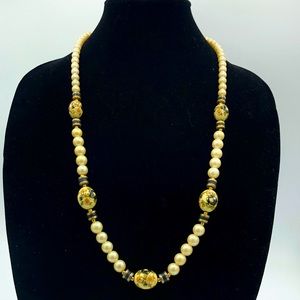 Victorian floral vintage beaded necklace